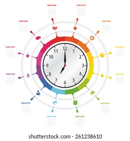 Modern work time management planning infographics