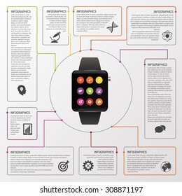 Modern work time management planning infographics. Business concept. Vector illustration