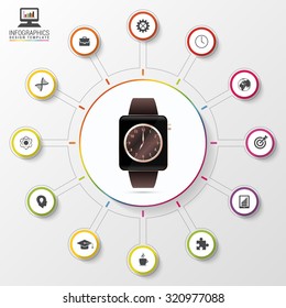 Modern work time management planning. Modern infographic template. Vector illustration