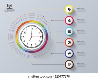 Modern work time management planning. Infographic design template. Vector illustration