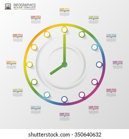 Modern work time management planning infographics. Vector illustration.