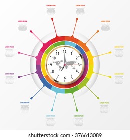 Modern work time management planning infographics. Vector