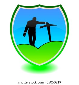 modern worker symbol