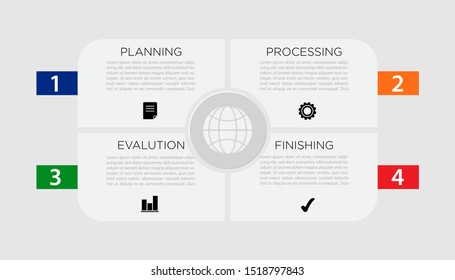 Modern workflow infographic design with icon. Trendy Eps10 illustration. Art for business, website, marketing, and presentation