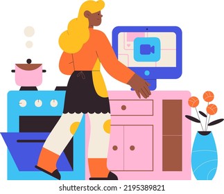 Modern Working From Home Illustration Featuring Remote Work, Productivity, and a Comfortable Workspace