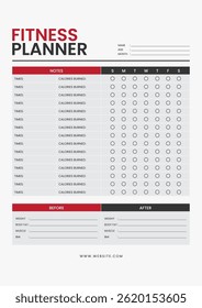Modern Workout Weekly Schedule Planner