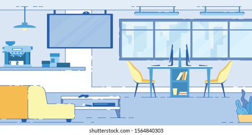 Modern Workplace or Coworking Area Open Space Loft