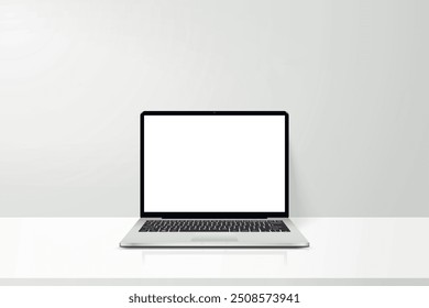 Modern workspace with laptop computer on desk