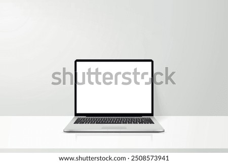 Modern workspace with laptop computer on desk