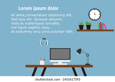 modern workspace vector design background
