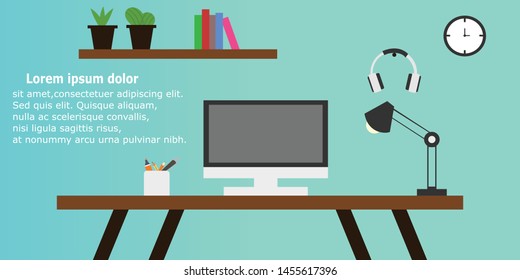 modern workspace vector design background