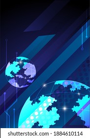 Modern world background, main color is blue, technology, business, modern style