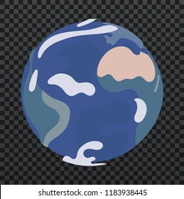 Modern world map concept isolated on transparent background. World planet, vector earth sphere illustration