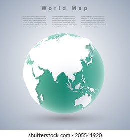 Modern world map design with shadows.by NASA
