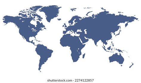 Modern world map, Silhouette map. vector