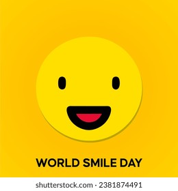 modern world smile day event background with cute cartoon smiley vector