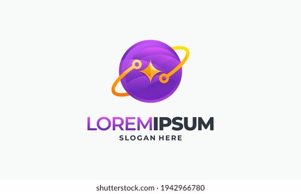 Modernes Design für World Tech-Logos, Vektorgrafik