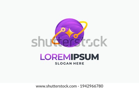 Modern World Tech Logo Design Template vector