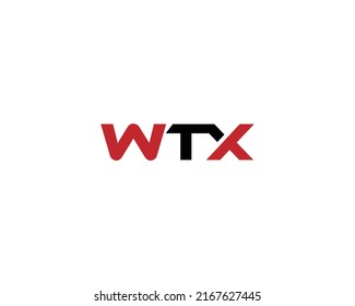 Ilustración moderna del vector de diseño del logotipo de la carta WTX.