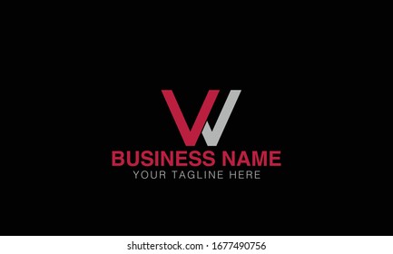 Modern WV alphabet letters monogram initial logo vector illustration