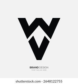 Modern WV monogram logo design with clean lines, ideal for branding, identity, and professional use.