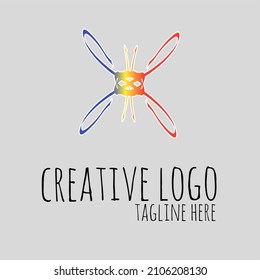 modern x creative logo design with bright colors