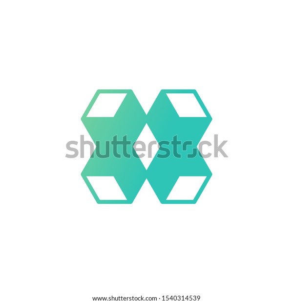 Modern X Logo Template Hexagon Shape Stock Vector Royalty Free