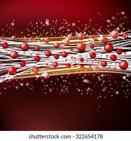 Modern Xmas tape at dark red background. Abstract Christmas and New Year holidays decoration. 