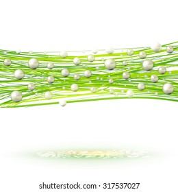 Modern Xmas tape vector background with pearls. Abstract New Year and Christmas holidays decoration. 