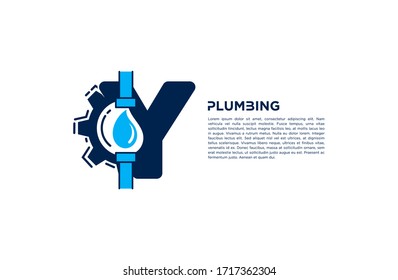 Modern Y Letter plumbing company logo. creative emblem water droplet design. initial brand template.
