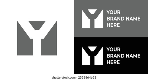 Modern Y Letter Silhouette Logo