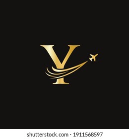 Modern Y letter Travel logo design concept vector. Y travel logo. Creative Air Travel Logo Design with Y letter. Y letter Concept air plane and travel logo.