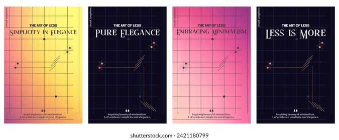 Modern y2k gradient design templates poster set. Vector cover minimalist design with y2k simple figures and abstract graphic elements. Trendy minimalist designs