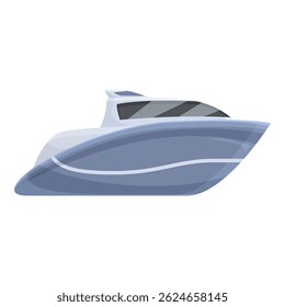 Modern yacht sailing on water surface illustration isolated on white background