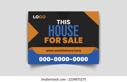 Modern yard sign or signage design template for outdoor home sale. easy to use for real estate company business