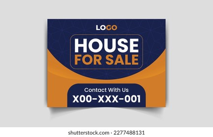 Modern yard sign or signage design template for outdoor home sale. easy to use for real estate company business