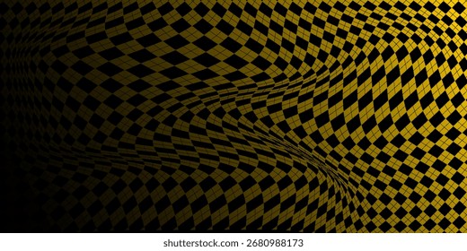 Plano de fundo geométrico abstrato amarelo moderno com padrão de grade diagonal e desvanecimento gradual suave. Perfeito para design de banner, folheto, brochura, cartaz e apresentação