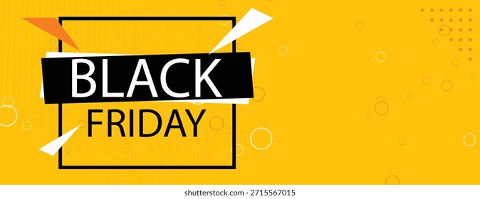 Un fondo amarillo moderno con un marco cuadrado negro, perfecto para diseños limpios de venta de Black Friday y objetivos publicitarios minimalistas