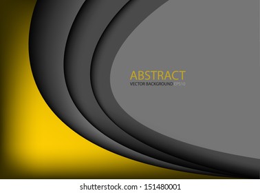 Modern yellow background dimension 3d overlap graphic message board for text and message design frame line shadow for modern web design , vector