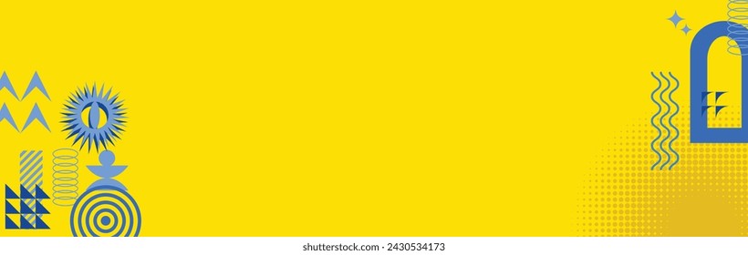 Modern yellow background with stripes. vector abstract background hipster futuristic graphic, texture design, bright poster, banner yellow and blue.