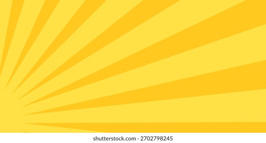 Modern yellow banner with Sun rays, lines background, light abstract modern simple. eps 10