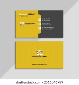 Modern Yellow and Black Business Card Design Template