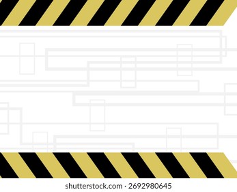 A modern yellow and black caution frame background with diagonal stripes and abstract lines. Perfect for construction, safety, or industrial warning designs.