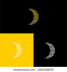 Modern yellow black crescent moon logo ilustration