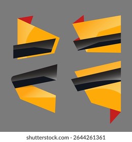 Modern Yellow and Black Ribbon Banner Set for Promotion and Advertisement Design