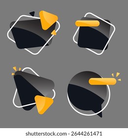 Modern Yellow and Black Ribbon Banner Set for Promotion and Advertisement Design