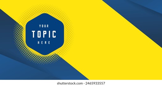Anuncio de Vector amarillo y azul moderno en fondo abstracto, utilizado para el diseño de Plantilla de Anuncio de venta y cartel brillante con oferta especial de gran venta diseño de Anuncio
