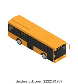 Icono isométrico del bus amarillo moderno Icono vectorial 3d