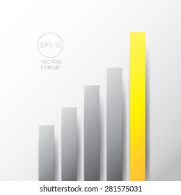 Modern yellow business growing graphs,Vector illustration modern design template
