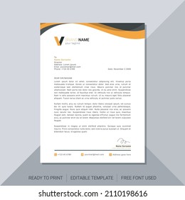 modern yellow business letterhead template